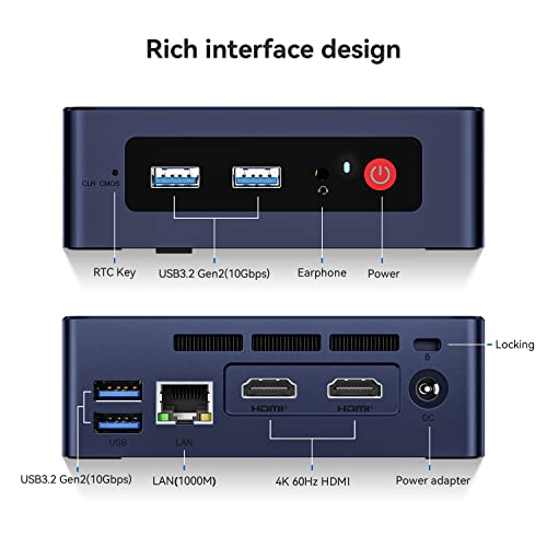 Beelink S12 Pro Mini PC, Intel 12th Gen Alder Lake- N100(up to 3.4GHz), 8GB DDR4 RAM 256GB M.2 SSD, Desktop Computer Support 4K Dual Display/USB3.2/WiFi 6/BT5.2/Gigabit Ethernet for Home/Office