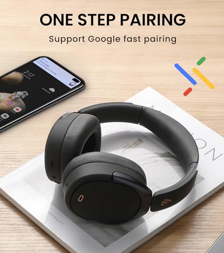 Edifier WH950NB Active Noise Cancelling Headphones, Bluetooth 5.3 Wireless LDAC Hi-Res Audio, 55 Hours Playtime, Google Fast Pairing for Android, Dual Device Connection, App Control, Black