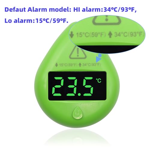 Aquarium Temperature Alarm Monitoring Tool Mini Digital Alarm Thermometer Fish Tank Mini Terrarium Tank Turtle Tank Tropical Fish Bowl Digital Thermometer Accurate LED Display to ±0.9℉