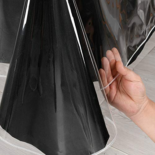 Hiasan White Plastic Tablecloth Rectangle - 100% Waterproof Spillproof Stain Resistant Wipe Clean PVC Clear Vinyl Table Cloth Protector for Outdoor Picnic, Kitchen Dining, 54 x 80 Inch