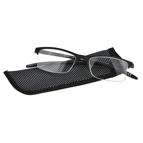 Foster Grant Men's Paolo Square Reading Glasses, Black/Transparent, 59 mm + 1.25