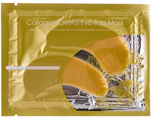 Theshiry 10 Pairs Collagen Crystal Eye Mask and 10 Pcs Collagen Crystal Lip Mask, Anti Aging Eye and Lip Mask, Collagen Crystal Mask Set (Gold)