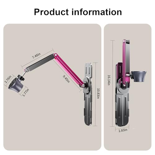 Blissfuhue Adjustable blow dryer holder wall mounted storage，Hands-Free bathroom blow dryer holder，height angle，metal material Compatible with 90% hair dryer hanger, suitable for countertop use