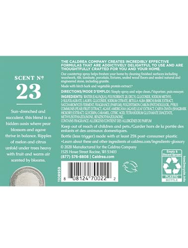 Caldrea Multi-surface CounterTop Spray Cleaner, Made With Vegetable Protein Extract, Pear Blossom Agave Scent, 16 Oz