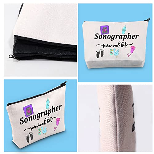 GJTIM Sonographer Survival Kit Sonographer Gift Radiologist Gift Ultrasound Tech Zipper Pouch Makeup Bag (Survival Sonographer 2 Bag)