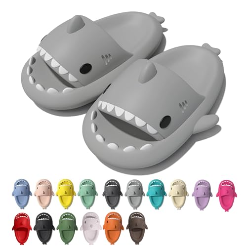 Shark Cloud Slippers, Shark Cute Slides for Women Man,Summer Slipper Sandals for Boys Girls Spa Platform Shoes Non-Slip Beach Open Toe Beach Sandals Shower Couple Shoes (38/39, Orange, numeric_7)