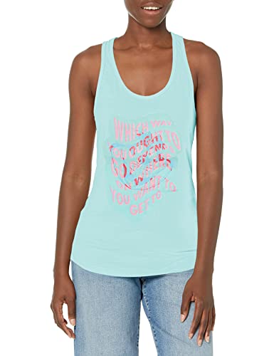 Disney Alice in Wonderland Cheshire Cat Which Way Wave Juniors Racerback Tank, Cancun, X-Small