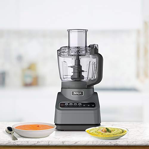 Ninja BN601 Professional Plus Food Processor, 1000 Peak Watts, 4 Functions for Chopping, Slicing, Purees & Dough with 9-Cup Processor Bowl, 3 Blades, Food Chute & Pusher, Silver