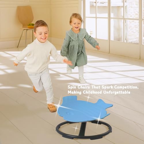 HAPPYMATY Sensory Spinning Chair for Kids Autism, Kids Swivel Chair Sensory Autism, Sit and Spin for Kids, Therapy Centers Sensory Room Items Blue