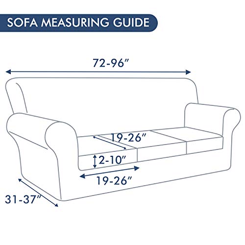 hyha 3 Pieces Couch Covers for 2 Cushion Couch, Love Seat Couch Covers, Sofa Covers Washable Stretch Loveseat Sofa Slipcover, Loveseat Covers with Elastic Straps (Loveseat, Camel)