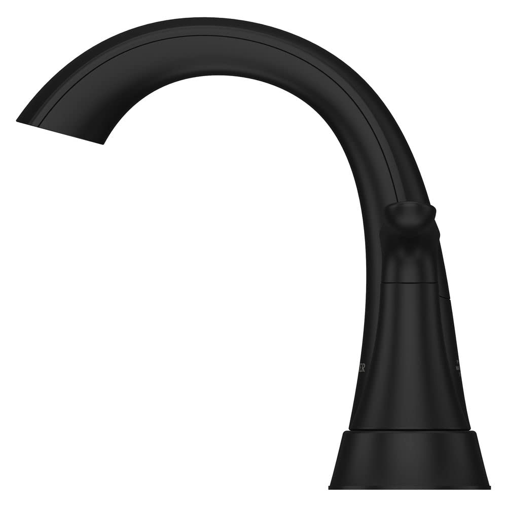 Pfister Weller Bathroom Sink Faucet, 4-Inch Centerset, 2-Handle, 3-Hole, Matte Black Finish, LG48WRPB