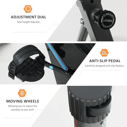 SogesPower Exercise Bike Folding Indoor Cycling Bike 2 IN 1 Foldable Stationary Bike Fitness X-Bike 8-Level Magnetic Resistance 330 LB Weight Capacity with Ipad Mount Comfortable Seat Cushion&LCD