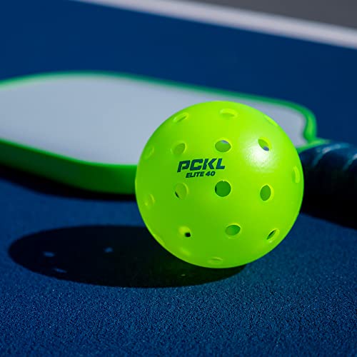 PCKL Elite 40 Pickleball Balls Cold Weather Rated | Tournament and Competition Ball | 4 Pack of Balls | 50 Pack | 100 Bulk Pack | USA Pickleball Approved (4 Pack, Neon Green)