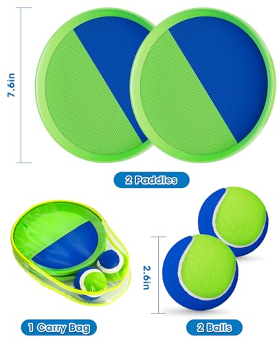 Aywewii Ball Catch Paddle Set Games Beach Toys Pool Back Yard Outdoor Games Backyard Throw Toss Age 3 4 5 6 7 8 9 10 11 Years Old Boys Girls Kids Adults Family Outside Toys