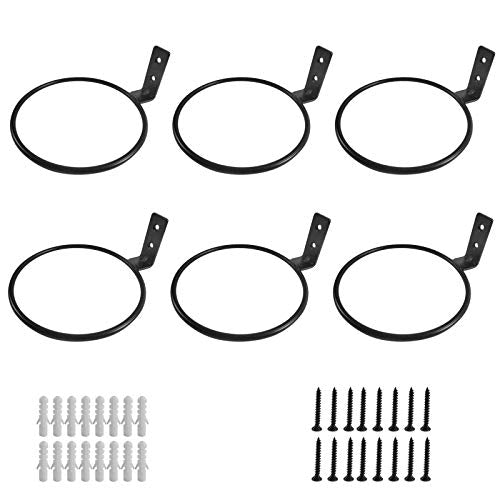 Plant Wall Hanger 4 inch Hanging Plant Stand 6 Pack Metal Planter Hooks Wall Mounted hangers,Flower Plant Pot Holder Ring for Outdoor/Indoor