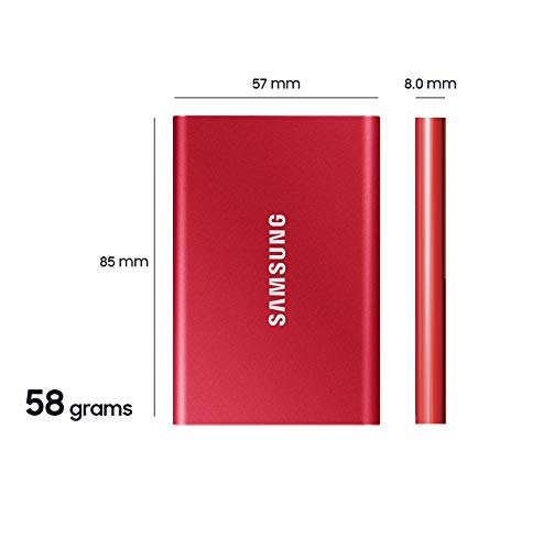 SAMSUNG T7 Portable SSD, 2TB External Solid State Drive, Speeds Up to 1,050MB/s, USB 3.2 Gen 2, Reliable Storage for Gaming, Students, Professionals, MU-PC2T0T/AM, Gray