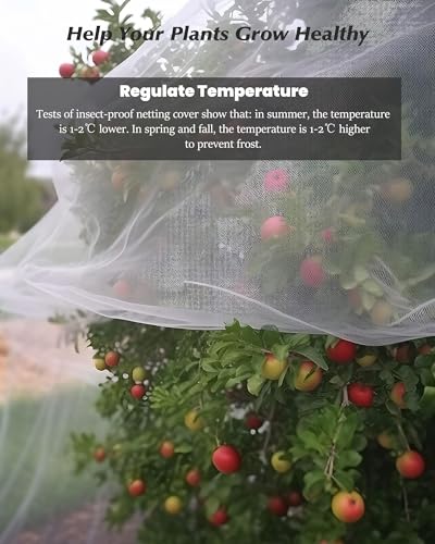 Dmyifan 4x10Ft Ultra Fine Garden Mesh Netting Thicken Protection Netting for Vegetable Plant Fruits Health Growing, White Screen Barrier Net for Pest Bird Mosquito