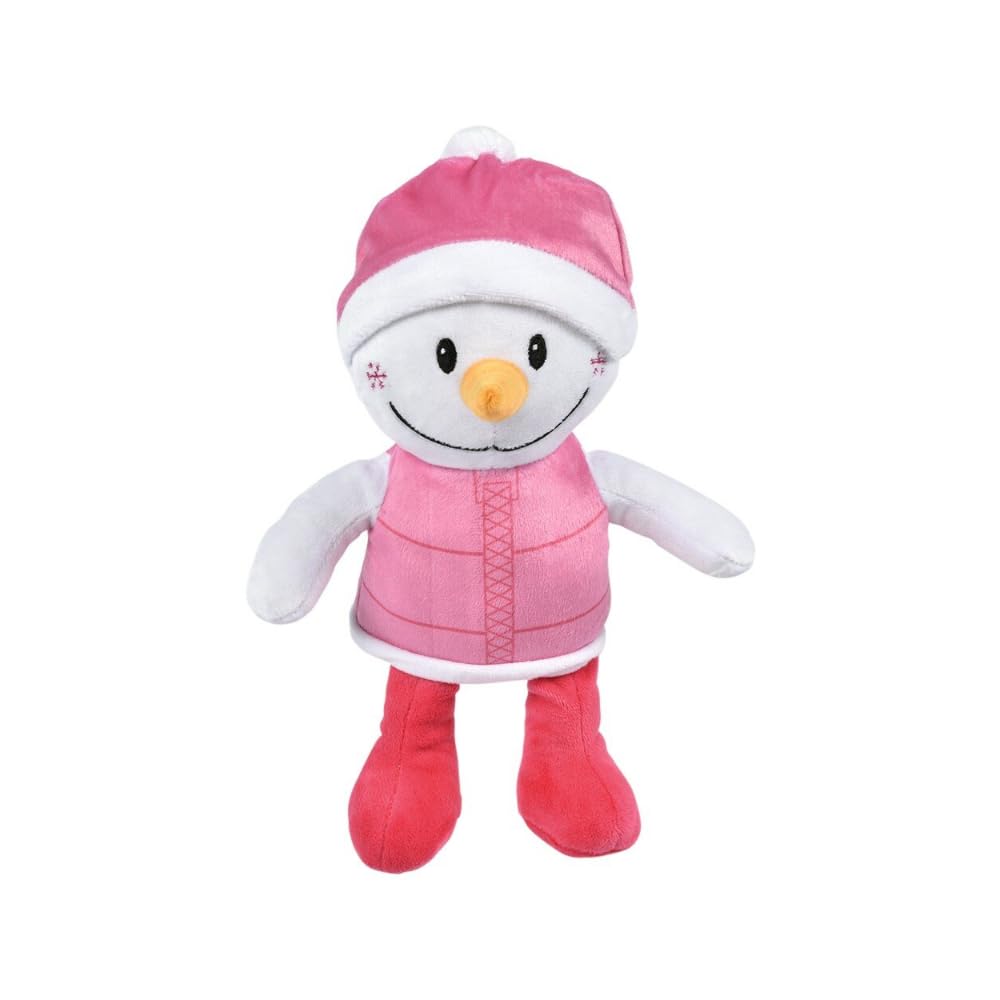 The System Sellers Winter, Christmas, Snowman, Snowball Fidget Sensory Toys for Kids, Party Favors, or Stocking Stuffers (8" Plush Snowman in Pink Jacket)