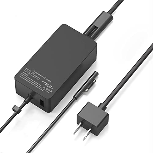 Surface Pro Charger Surface Laptop Charger 65W, for Surface Pro 9/8/7/6/5/4/3/X Surface Go 3/2/1 Surface Laptop 5/4/3/2/1 Surface Book 3/2/1 Microsoft Surface Charger Supports 44W 36W