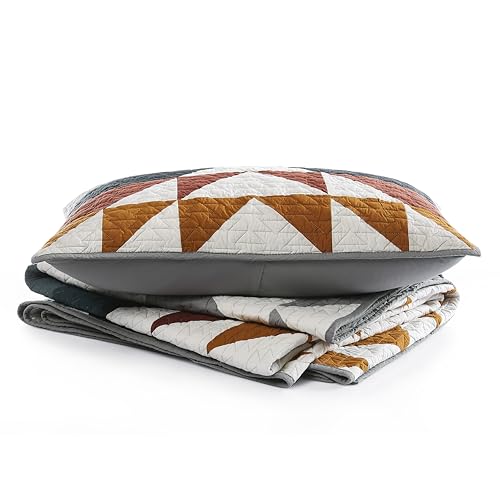 PENDLETON 29270 Explorer Twin-Twin XL Quilt Set Soft Cotton Bed Cover Rustic Machine Washable Bedspread Luxury Coverlet Set Cozy Lightweight Quilt and Pillow Shams Set, Twin, Grey