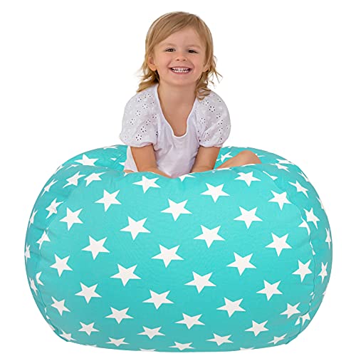 Aubliss Stuffed Animal Bean Bag Storage Chair (Light Pink Dot, X-Large (48''))