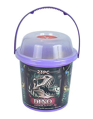 Wild Republic Dinosaur Bucket, Dinosaur Animal Figurines Set, T Rex, Triceratops, Velociraptor, Spinosaurus, Stegosaurus & More, 23 Piece Set