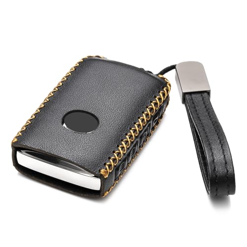 Vitodeco Leather Remote Key Case Cover Protector Comaptible with Mazda 3, Mazda 6, CX-5, CX-50, CX-3, CX-30, CX-9, CX-90, CX-70, 4-Button, Black