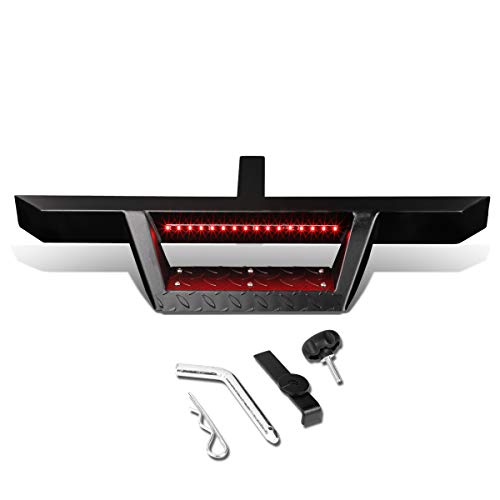 DNA Motoring HITST-2-333-BK-T1 2" Receiver Trailer Towing Hitch Step Bar w/LED Brake Light,Black