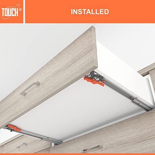 TOUCH Undermount Drawer Slides, Self-Soft Close (1 Pair, 12 Inch 305mm) for 1/2 and 5/8 Inch Side Panel, Kitchen Concealed Drawer Track Guide, Bottom Mount, 75 LB Capacity 3D Adjustable Lock Device.