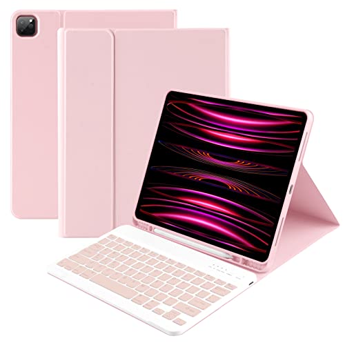 Compatible for iPad Air 13 inch Case Keyboard for iPad Pro 12.9 inch Case with Keyboard Slim Smart for iPad Keyboard Compatible with iPad Pro 6th/5th/4th/3rd Wireless Detachable Pencil Holder Black
