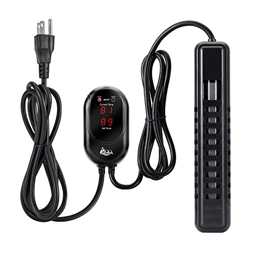 AQQA Submersible Aquarium Heater,100W/200W/300W/500W/800W/1000W/1200W Fish Tank Heater,External Temperature Controller LED Temperature Display,Suitable for Saltwater and Freshwater(100W)