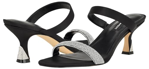 Nine West Women's SHIMME Heeled Sandal, Silver 040, 10