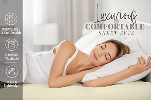 Elegant Comfort Best, Softest, Coziest 6-Piece Sheet Sets! - 1500 Premier Hotel Quality Luxurious Wrinkle Resistant 6-Piece DAMASK STRIPE Bed Sheet Set, Full Turquoise