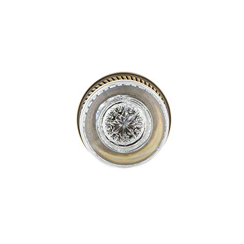 Nostalgic Warehouse 712228, Passage-2.375", Antique Brass Rope Rosette with Round Clear Crystal Glass Knob