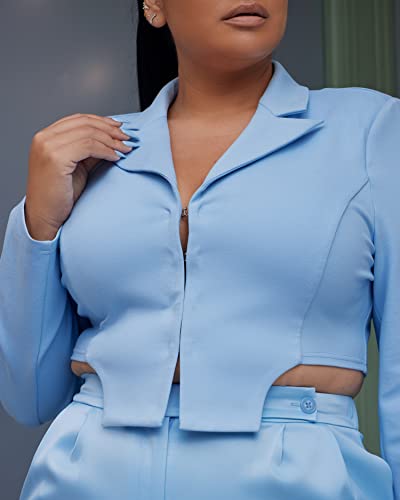 The Drop Women's Blue Bell Cropped Blazer by @frankietavares, XS