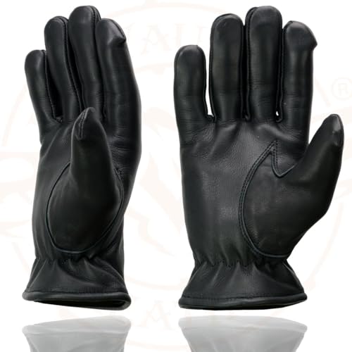 Milwaukee Leather SH865 Men's Black Thermal Lined Deerskin Motorcycle Hand Gloves W/Sinch Wrist Closure - X-Small