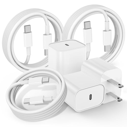 DGVERS Fast Charger for iPhone 15 Charger Fast Charging 3Pack, 3+3+6ft USBC to USBC Cable Cord &20W Type C Charger Block for iPhone 15/15 Pro Max/15 Pro/15 Plus/iPad Pro/Air/Mini, AirPods Pro (2nd)