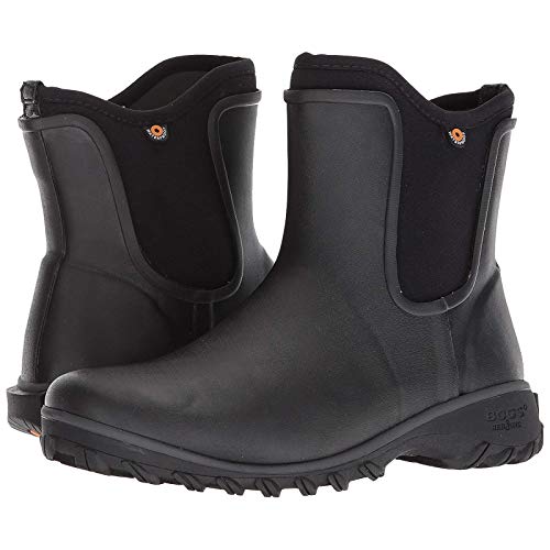 Bogs Women's Sauvie Slip On Boot Waterproof Garden Rain, Black, 6 M US