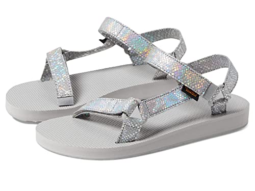 Teva Girls Original Universal Sparklie Sandal, Pebble, 13 Little Kid