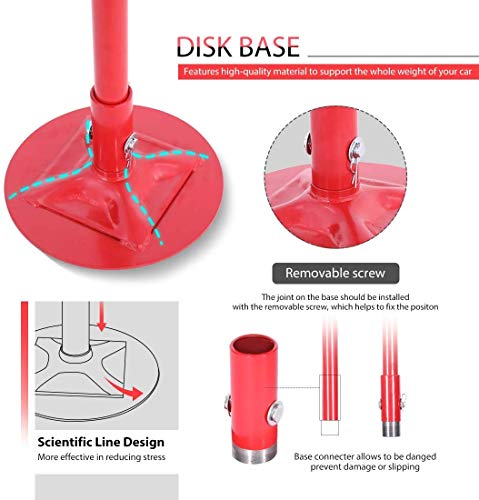 SPECSTAR Under Hoist Support Stand 3/4 Ton 1650Lbs Capacity Jack Stand Lifting from 52 to 76 Inch with 12 Inch Diameter Steel Base