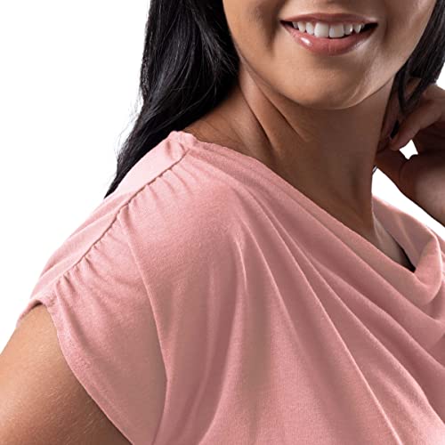 Wright's Women's Jersey Knit Sleeveless Drape Neck Top, Black, Small