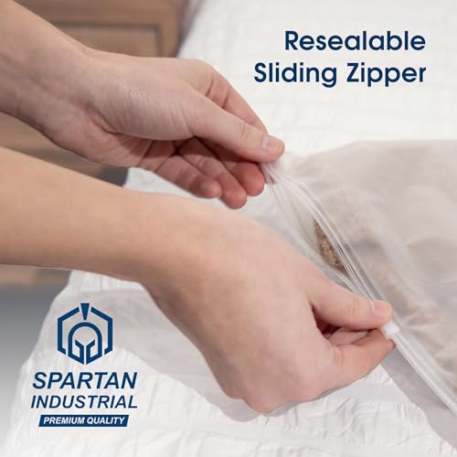 Spartan Industrial - 6" X 9" (100 Count) 3 Mil Frosted Zipper Bags With Vent Hole - Reclosable Packaging Bags for Cosmetics, Prints, Accessories