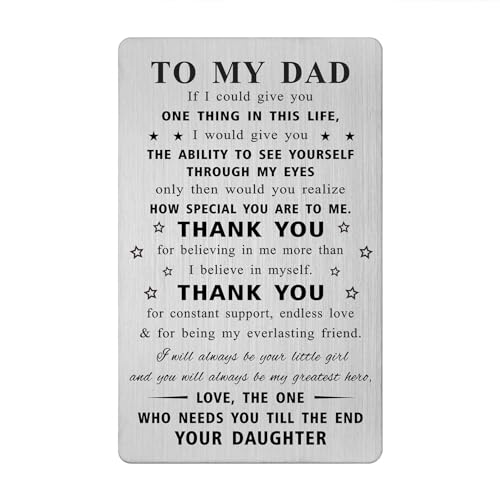 Gezxin Dad Card- Happy Birthday Dad Card Gifts from Daughter- I Love You Father Dad Christmas Xmas Valentines Wedding Father' Day Easter Presents