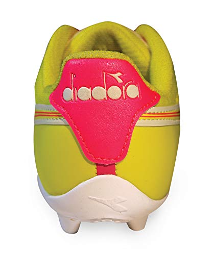 Diadora Kid's Cattura MD JR Soccer Cleats (3 Little Kid, Neon Pink/Neon Yellow/White)