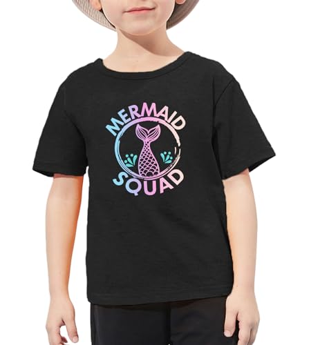 Mermaid Squad Shirt Toddler Boys Girls Mermaid Birthday Tshirt Kids Mermaid Gifts Summer Short Sleeve Tops Lightpink