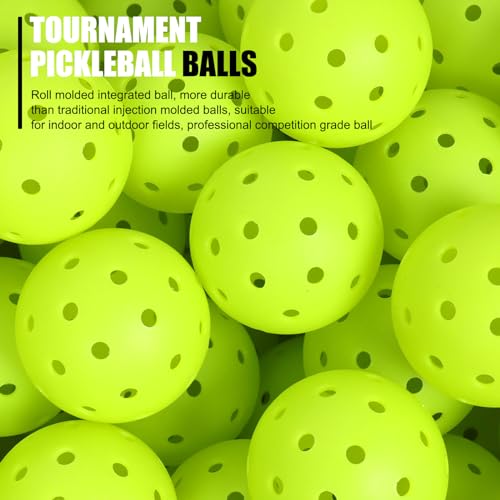 Guvixumi Pickleball Balls, Frosted Surface Pickleballs,Optic Green Outdoor Pickleball Balls,40 Holes Pickle Balls，8 Pack Outdoor Pickleballs with 8 Frosted Anti-Slip Overgrip