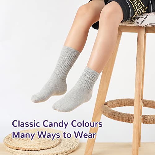 BOOPH 9 Pairs Girls Slouch Socks Knee High Baby Girls Crew SocksI 1-3 Years