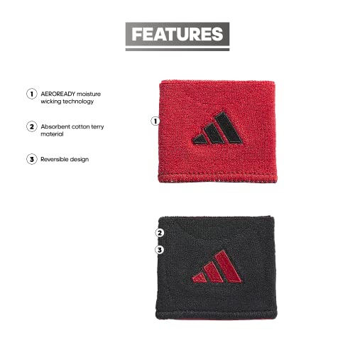 adidas Interval Reversible Wristband, Team Royal Blue/White/2, One Size