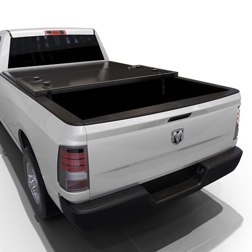 Toptiny Low Profile Flip Up Truck Bed Tonneau Cover Fits 2009-2025 Dodge Ram 1500 5'7" Bed Without Ram Box (67.4")