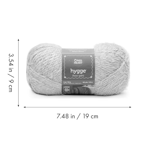 Red Heart Hygge Snow Yarn - 3 Pack of 227g/8oz - Acrylic Nylon Blend - 5 Bulky - 212 Yards - Knitting/Crochet